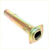 Yellowish metallic exhaust pipe with flanged mounting plate for fuel filler neck set nissan datsun 620 1972-1979