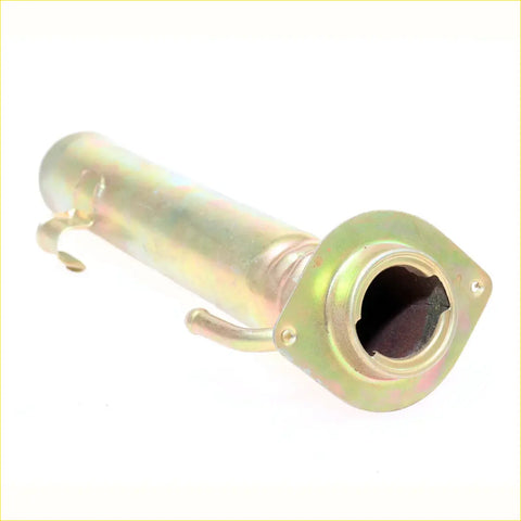 Gold-colored metal fuel filter with square flange and hooks for fuel filler neck tube on datsun nissan 720