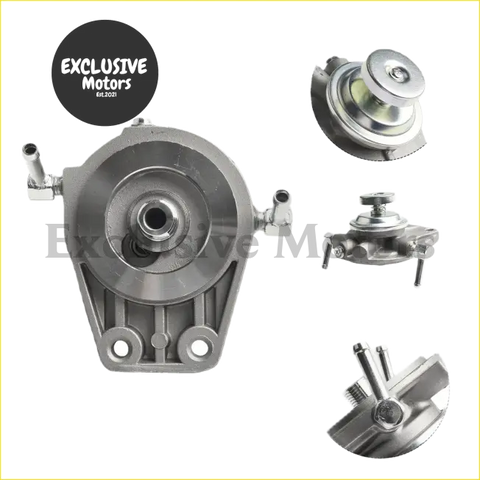 Silver metallic fuel filter lift primer pump with circular hub and hoses for nissan patrol gu y61 td42 zd30