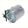 Silver cylindrical fuel filter with black rubber hoses and metal fittings for nissan navara d40 pathfinder r51 turbo diesel