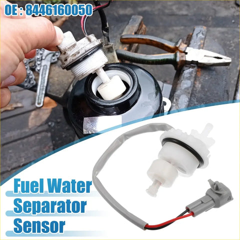White plastic fuel filter water sensor switch with gray connector and red black wiring for toyota land cruiser 1990-2007