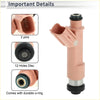 Fuel injector for toyota prius c 1.5 pink plastic with black rubber o-ring and metallic base for 2012-2019 models