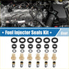 Black and beige fuel injector o ring seals kit with six o rings plastic housings and micro filters for toyota tacoma 1999-2004