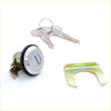 Silver fuel lid gas lock cylinder with keys and metal bracket for nissan datsun pathfinder sd23 d23 720 ute