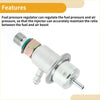 Silver metallic fuel pressure regulator with threaded fittings and green o-ring for toyota 4runner 1988-1995