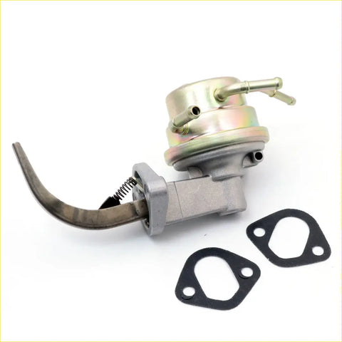 Silver mechanical fuel pump with curved lever and brass top for Nissan Datsun 720 Ute D21 engines 1980-1986 with gaskets