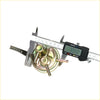 Gold-colored metal fuel pressure regulator with digital caliper measuring diameter for nissan pulsar 1982-1990 fuel pump