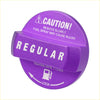 Purple metallic fuel tank cap cover for toyota with regular label and safety warning ideal for 4wd ute offroad use
