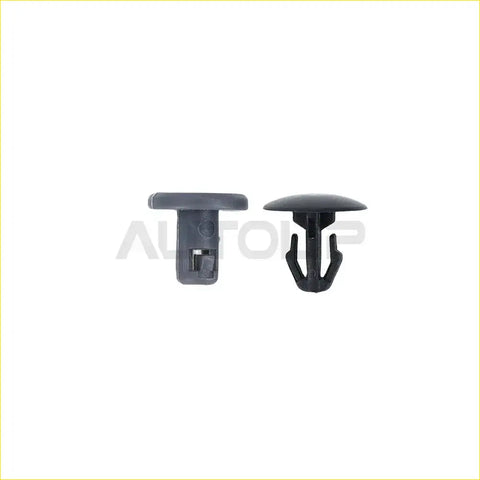 Black plastic trim fasteners with flat and rounded tops for fuel tank gas cap on nissan armada frontier pathfinder titan