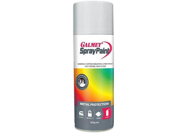 Galmet Fast Dry Enamel Spray Paint Silver 350g GSPSA350