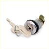 Silver-toned gas filler lock cylinder with textured grip and matching keys for toyota hilux rn20 rn22 rn25 rn27 1972-1978