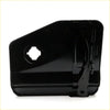 Black plastic gas fuel cover lid with circular camera cutout and hinge for nissan navara hustler king crew cab backside