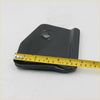 Black plastic car seat belt anchor plate with central hole and molded edges for nissan navara hustler gas fuel cover lid