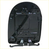 Black plastic gas fuel door cover base with molded contours and metal hardware for nissan navara king cab d40