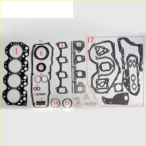 Black rubber metal gasket pro 14b set with various shapes for toyota dyna 200 coaster bus 3661cc engine