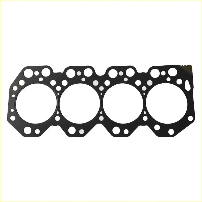 Black metal cylinder head gasket with four round openings and edge holes for toyota coaster 15b engine shim