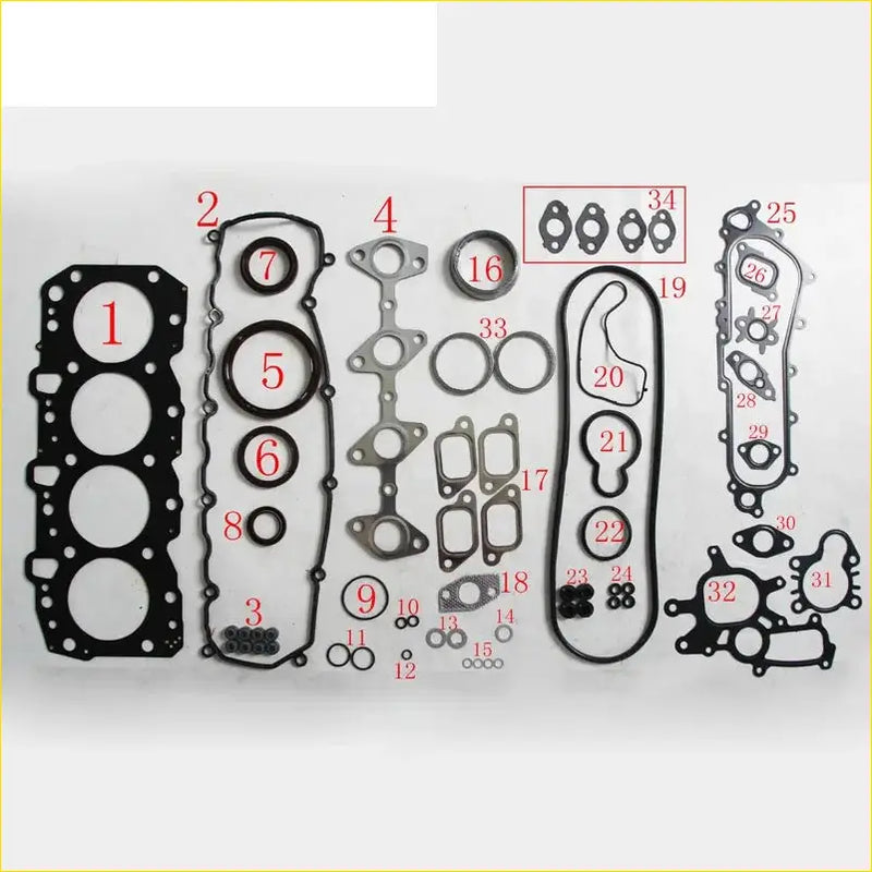 Black rubber gasket set made for 1kzte toyota land cruiser engine rebuild kit full set