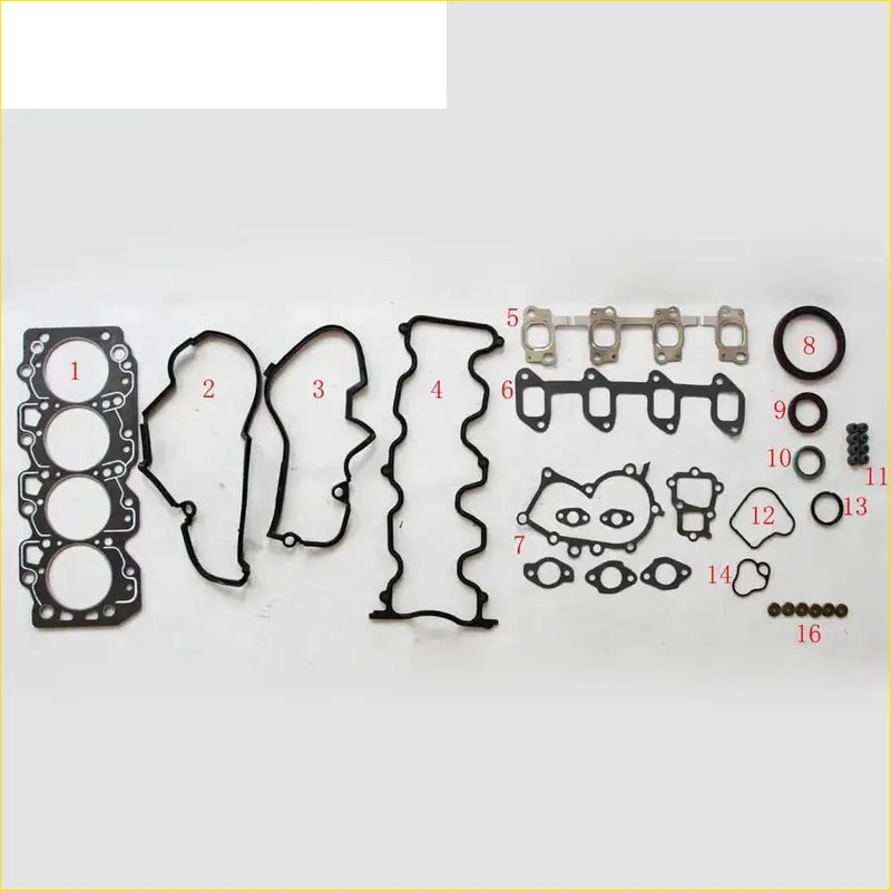 Black rubber gasket set with metal parts for gasket pro 2c 2ct toyota camry 2.0 turbo d cv20 full set 04111