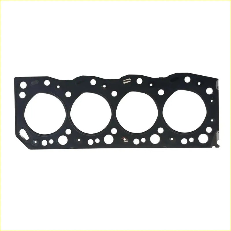 Black metal cylinder head gasket with four large circular openings and bolt holes for toyota hiace hilux 2lt engine