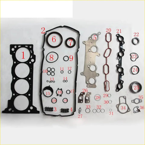 Black rubber gasket set with metal parts for engine head use in 2trfe 2tr toyota hilux hiace fortuner 2.7 metal