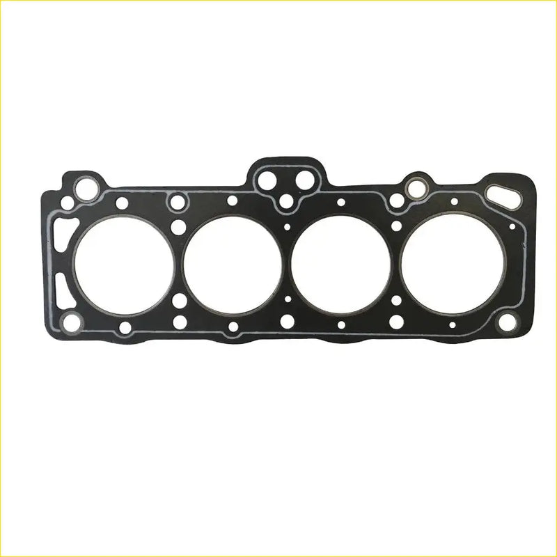 Black engine head gasket with four circular openings and multiple mounting holes for toyota corolla by gasket pro