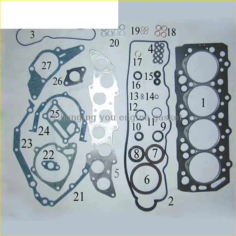 Black and silver engine gasket kit with numbered parts for gasket pro 4d55t ford ranger 2 4wd d bronco ii td full set