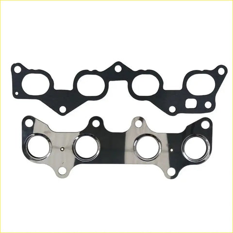 Black rubber gasket set with chrome-plated metal manifold flange for gasket pro 4efe toyota corolla intake exhaust manifold
