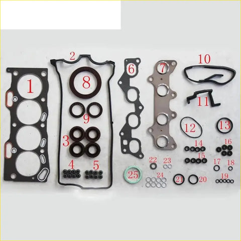 Black rubber gasket set with metal parts and seals for toyota starlet corolla 1.3 16v full set gasket pro
