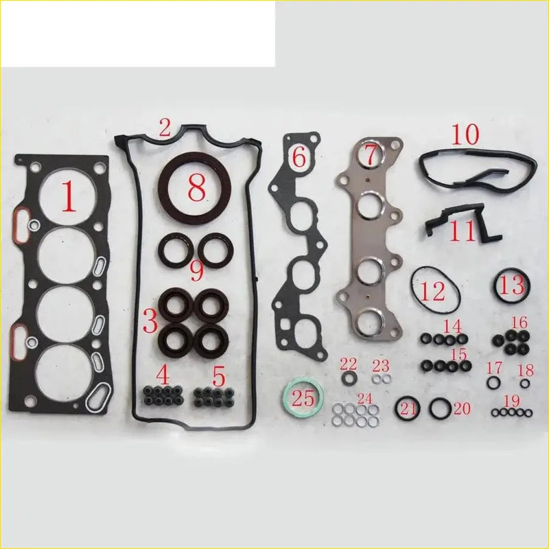 Black rubber gasket set with metal parts and seals for toyota starlet corolla 1.3 16v full set gasket pro