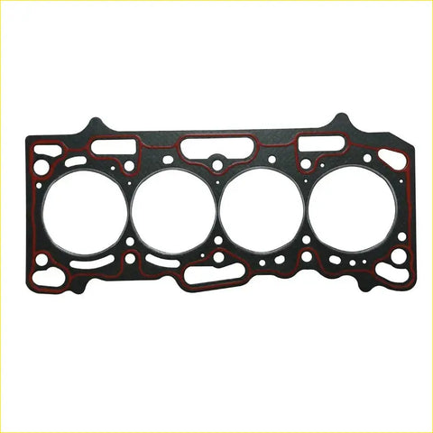 Black gasket pro 4g18 cylinder head gasket with red sealing lines and four circular openings for mitsubishi lancer