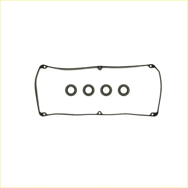Black rubber engine valve cover gasket with four circular seals for mitsubishi lancer 4g18 rocker cover use