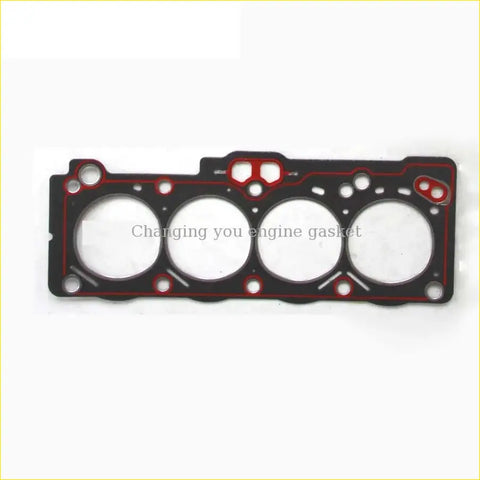 Black engine head gasket with red sealing edges and four circular openings for toyota corolla sprinter 5afe 8afe