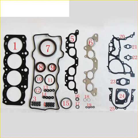 Black rubber gasket set with metallic seals for toyota celica camry 16v 2.2l full metal gasket pro set