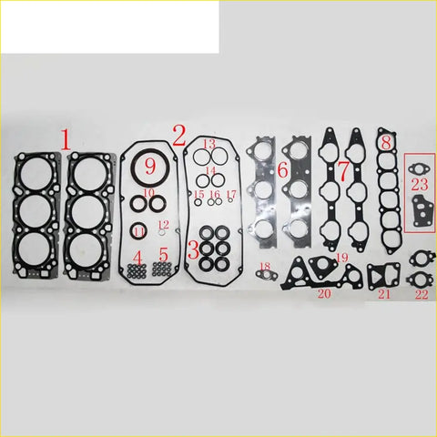 Black rubber gasket set with metallic parts and circular seals for gasket pro 6g72 k96w mitsubishi pajero sport v6