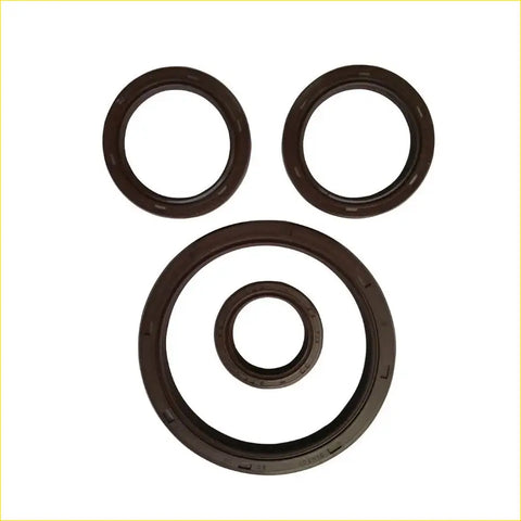 Set of three dark brown rubber crankshaft oil seals with textured edges for daewoo nexia aranos espero 16v by gasket pro
