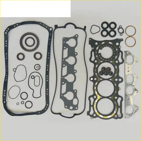 Black rubber gasket set with metallic rings and precision-cut seals for acura honda accord v 2.2 engine assembly