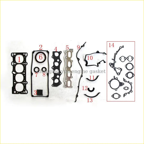 Black rubber engine gasket set with various shapes for automotive repair gasket pro car b3 16v mazda 323 121 full set