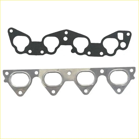 Black rubber gasket and silver metal manifold runner for gasket pro d15z1 d16a6 honda civic intake exhaust set