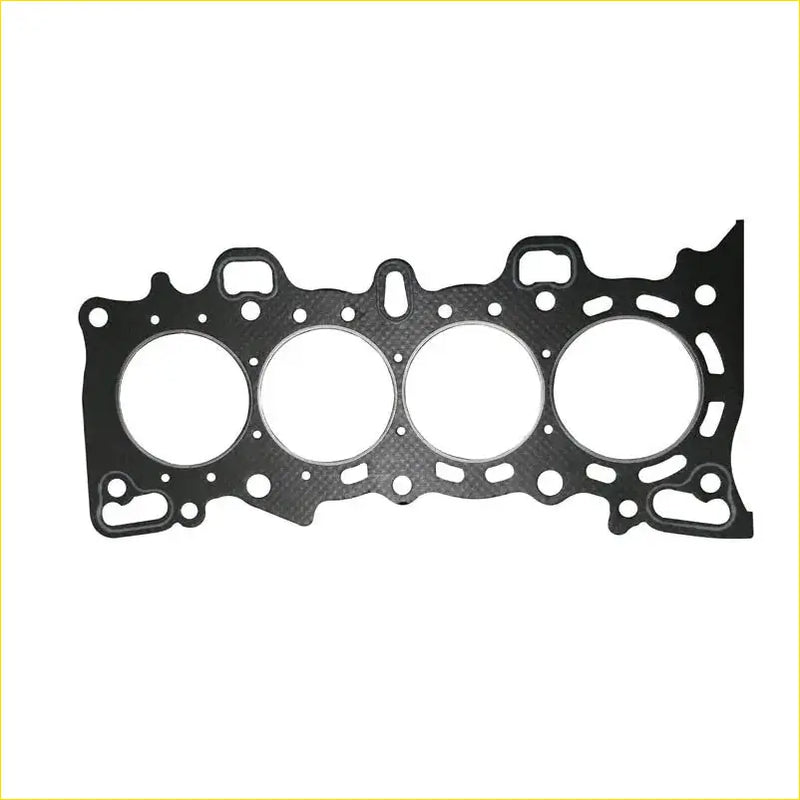 Black engine head gasket with four circular openings and textured surface for honda civic 16v d15z4 d16y7 engines