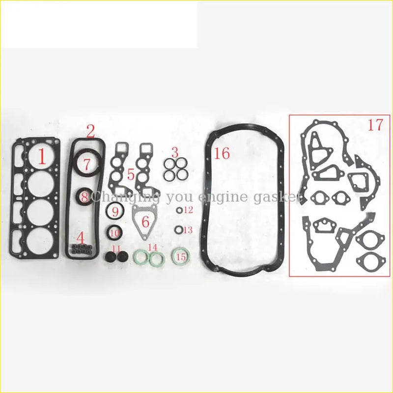 Black rubber engine gasket set with various seals and rings for daihtsuru charmant toyota corolla starlet liteace 1.3 4k 4kc engine