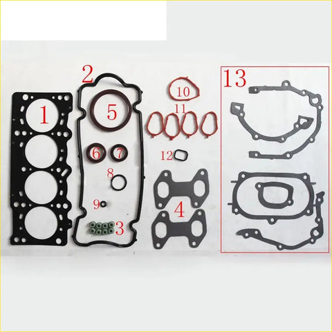Black rubber gasket set for engine components gasket pro for fiat panda 169 11 or punto 188 full set