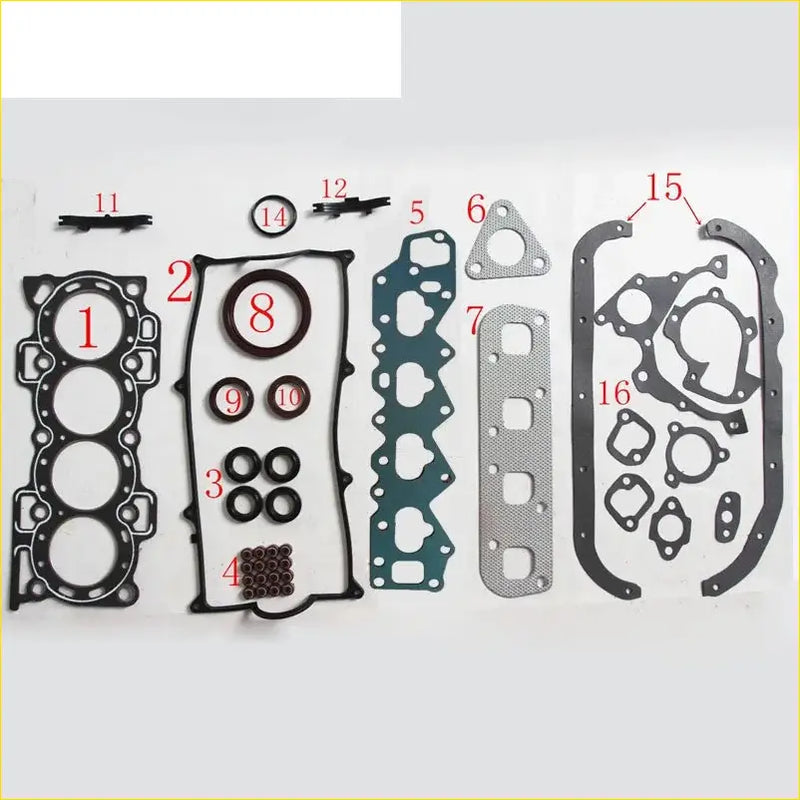 Black rubber gasket set with metallic and green parts for daiatsu applause 16 engine assembly full set