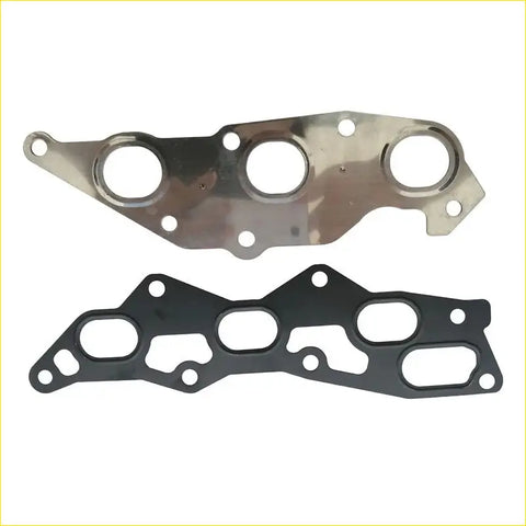 Shiny metallic and black rubber gasket pro intake exhaust manifold gasket with three circular openings for daihatsu sirion move 1.0l