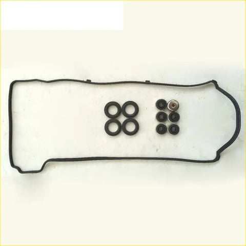 Black rubber valve cover gasket set with matching black o-rings and metal washers for honda accord viii acura tsx