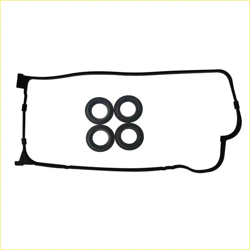Black rubber engine head gasket with four matching seals for Honda Civic EH9 EG8 SOHC D15Z1 D16A6 D15Z4 valve cover
