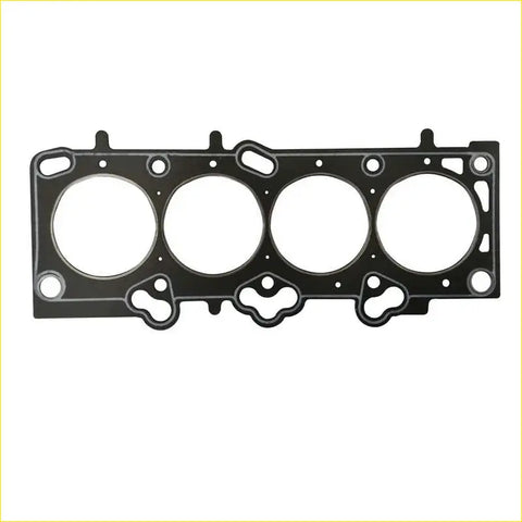 Black rubber gasket with four circular openings and cutouts for kia sportage carens cerato 2.0 g4gc engine heads