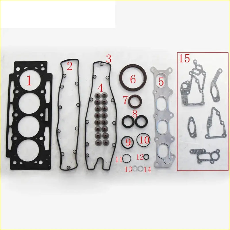 Black rubber gasket set with metallic parts and various seals for gasket pro full set on peugeot expert 307 206 406 806 ew10j4
