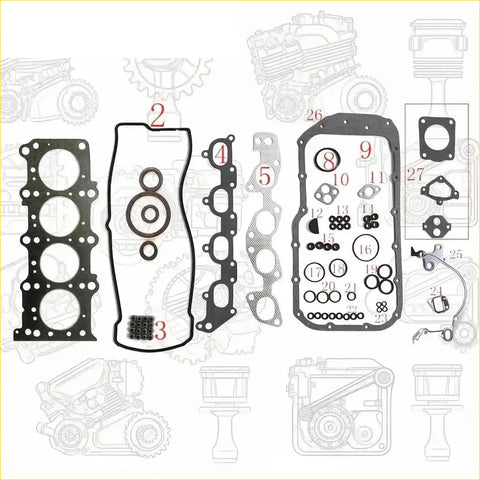 Black rubber gasket set made for suzuki sx4 grand vitara escudo geo tracker 2.0 16v j20a engine components