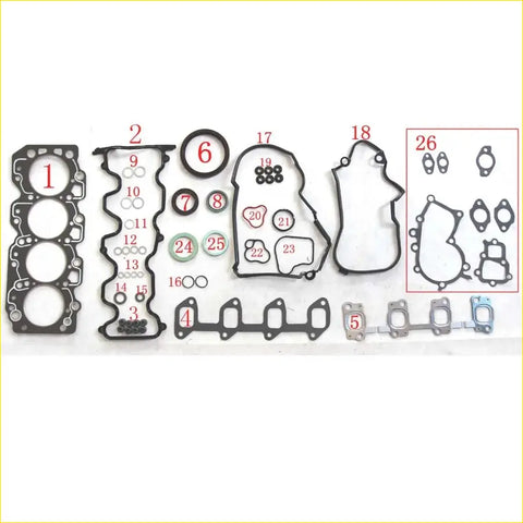 Black rubber gasket set for engine components full set by gasket pro for toyota corolla hatchback liteace 1c 1.8