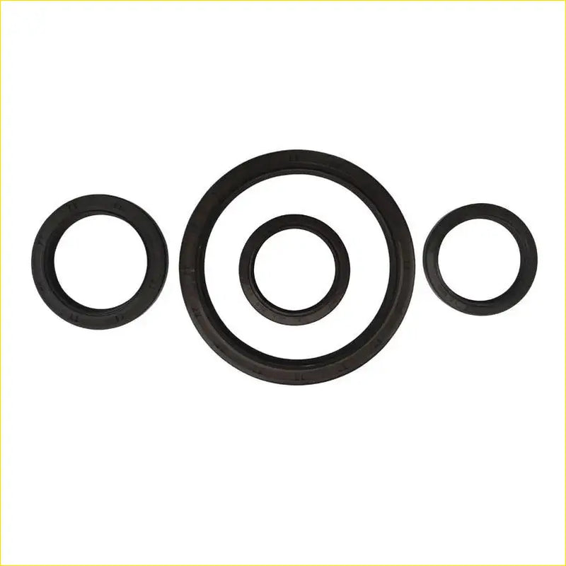 Set of three black rubber gasket pro crankshaft oil seals with smooth texture for toyota crown 2jz 90311-